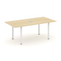 Style Project Direct Стол переговорный SN-6P.SPRG-198 Акация Лорка/Металл Белый/Заглушка Металл Белы