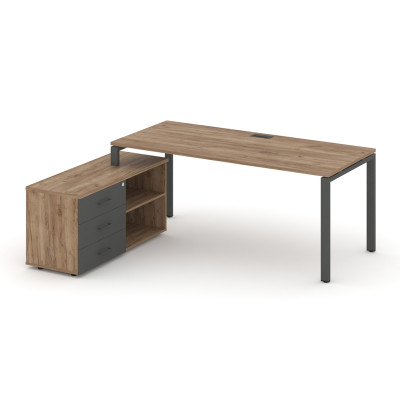 Style Project Direct Стол письменный с греденцией левой SN-6P.SRG-015.M(L) Дуб Табак/Дуб Табак/Антра