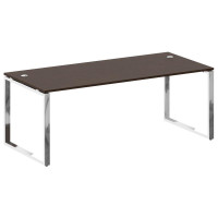 Metal System Direct Стол рабочий руковод. О-обр. м/к БО.СРР-6.9 Венге Цаво/Нержавеющая Сталь 2000*90