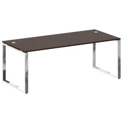 Metal System Direct Стол рабочий руковод. О-обр. м/к БО.СРР-6.9 Венге Цаво/Нержавеющая Сталь 2000*90