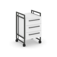 Rift Direct Тумба мобильная RF.TMR-001 Белый Бриллиант/Металл Антрацит/Черный Ручки 424*500*680