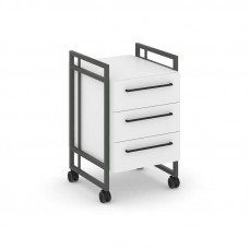 Rift Direct Тумба мобильная RF.TMR-001 Белый Бриллиант/Металл Антрацит/Черный Ручки 424*500*680