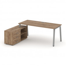 Style Project Direct Стол письменный с греденцией левой SN-6A.SRG-024.M(L) Дуб Табак/Металл Серый/За