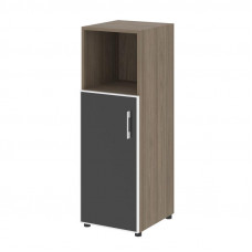 Yalta Шкаф узкий LT.SU-2.2 R (L) black Вяз Благородный/Стекло Black 400*450*1195