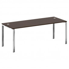 Metal System Direct Стол рабочий руковод. П-обр. м/к БП.СРР-6.8 Венге Цаво/Нержавеющая Сталь 2000*80
