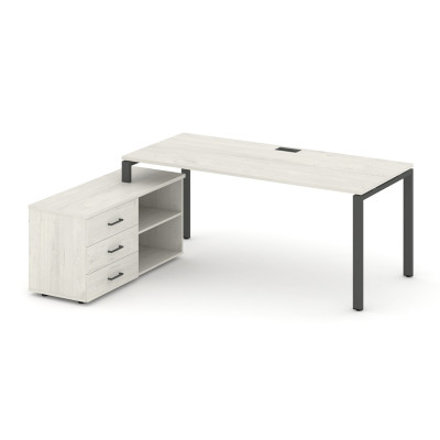 Style Project Direct Стол письменный с греденцией левой SN-6P.SRG-015.M(L) Дуб Наварра/Металл Антрац