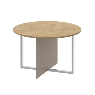 Shift Стол переговорный, круглый SK.SP-KR-120 Тиквуд Светлый/Капучино 1200*1200*753