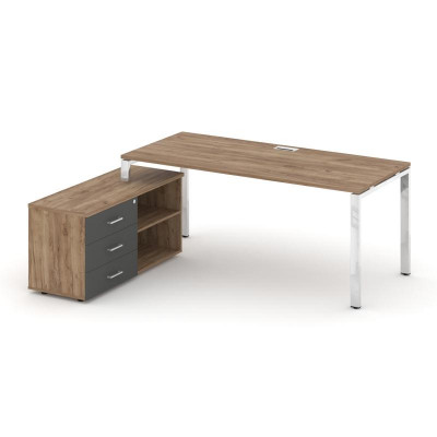 Style Project Direct Lux Стол письменный с греденцией левой M-SN-6P.SRG-014.M(L) Дуб Табак/Дуб Табак