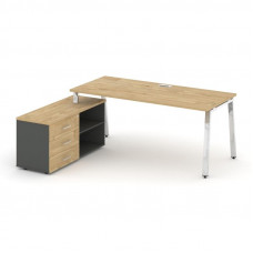 Style Project Direct Lux Стол письменный с греденцией левой M-SN-6A.SRG-015.M(L) Тиквуд Светлый/Антр