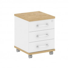 Тумба мобильная Шифт 432*460*562 SK.TM Тиквуд Светлый/Белый Бриллиант