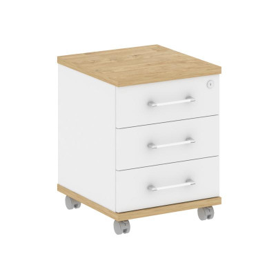 Шифт Тумба мобильная SK.TM Тиквуд Светлый/Белый Бриллиант 432*460*562