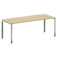 Metal System Direct Стол рабочий руковод. П-обр. м/к БП.СРР-6.8 Акация Лорка/Нержавеющая Сталь 2000*