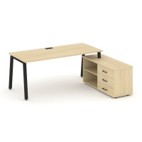 Style Project Direct Стол письменный с греденцией правой SN-6A.SRG-025.M(R) Акация Лорка/Металл Черн