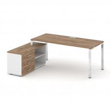 Style Project Direct Lux Стол письменный с греденцией левой M-SN-6P.SRG-026.M(L) Дуб Табак/Белый/Дуб