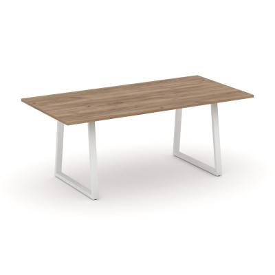 Style Project Direct Стол переговорный SN-6T1.SPRG-198.3 Дуб Табак/Металл Белый 1980*980*750