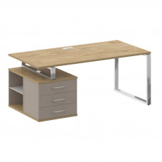 Стол руководителя с опорной тумбой, левый Шифт 1800*904*753 SK.SRT-180 (L) Тиквуд Светлый/Капучино