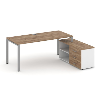 Style Project Direct Стол письменный с греденцией правой SN-6P.SRG-015.M(R) Дуб Табак/Белый/Дуб Таба