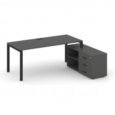 Style Project Direct Стол письменный с греденцией правой SN-6P.SRG-025.M(R) Антрацит/Металл Черный/З