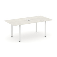 Style Project Direct Стол переговорный SN-6P.SPRG-198 Дуб Наварра/Металл Белый/Заглушка Металл Белый