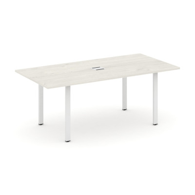 Style Project Direct Стол переговорный SN-6P.SPRG-198 Дуб Наварра/Металл Белый/Заглушка Металл Белый
