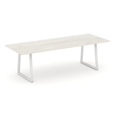 Style Project Direct Стол переговорный SN-6T1.SPRG-258.3 Дуб Наварра/Металл Белый 2580*980*750