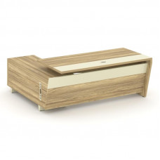 Corner Стол руководителя с тумбой COR.SRT-20 (R) Гикори Песочный/Ваниль/Металл Ваниль 2000*1800*750