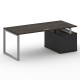 Шифт Стол руководителя с опорной тумбой , левый SK.SRT-200.P (L) Дуб Мали/Антрацит NEW/Металл Серый