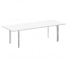 Onix Direct Lux Стол переговорный П-обр. м/к M-O.MP-PRG-25 Белый Бриллиант/Нержавеющая Сталь/Хром 25