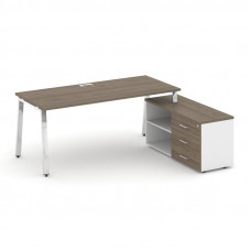 Style Project Direct Lux Стол письменный с греденцией правой M-SN-6A.SRG-014.M(R) Вяз Благородный/Бе