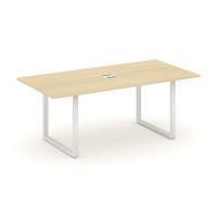 Style Project Direct Стол переговорный SN-6O.SPRG-198 Акация Лорка/Металл Белый/Заглушка Металл Белы