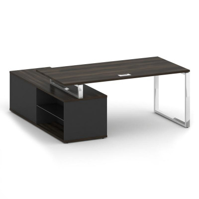 Shift Стол руководителя с опорной греденцией, правый SK.SRG-180 (R) Дуб Мали/Антрацит 1800*1800*753