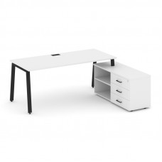 Style Project Direct Стол письменный с греденцией правой SN-6A.SRG-013.M(R) Белый/Металл Черный/Загл