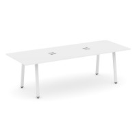 Стол переговорный Стайл Проджект Директ 2580*980*750 SN-6A.SPRG-258 Белый/Металл Белый/Заглушка Металл Белый