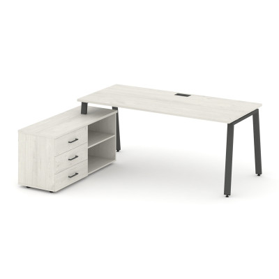 Style Project Direct Стол письменный с греденцией левой SN-6A.SRG-023.M(L) Дуб Наварра/Металл Антрац