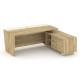 Corner Стол руководителя с тумбой COR.SRT-20 (R) Гикори Песочный/Ваниль/Металл Ваниль 2000*1800*750