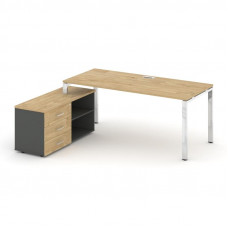 Style Project Direct Lux Стол письменный с греденцией левой M-SN-6P.SRG-024.M(L) Тиквуд Светлый/Антр