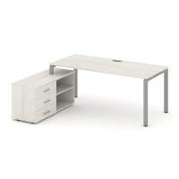 Style Project Direct Стол письменный с греденцией левой SN-6P.SRG-014.M(L) Дуб Наварра/Металл Серый/
