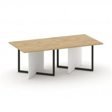 Стол переговорный, двойной, прямоугольный Шифт 2200*1100*753 SK.SP-KV-110-2.P Тиквуд Светлый/Белый Бриллиант/Металл Черный