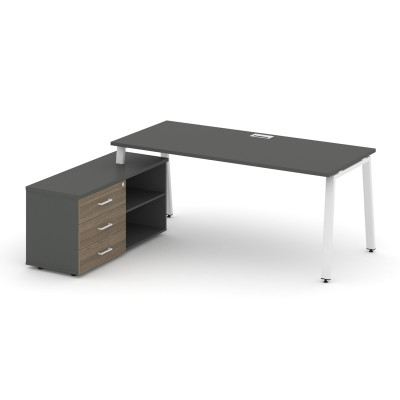 Style Project Direct Стол письменный с греденцией левой SN-6A.SRG-025.M(L) Антрацит/Антрацит/Вяз Бла