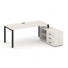 Style Project Direct Стол письменный с греденцией правой SN-6P.SRG-025.M(R) Дуб Наварра/Металл Черны