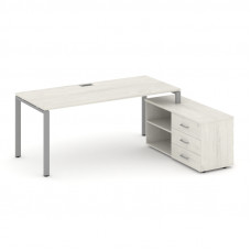 Style Project Direct Стол письменный с греденцией правой SN-6P.SRG-014.M(R) Дуб Наварра/Металл Серый