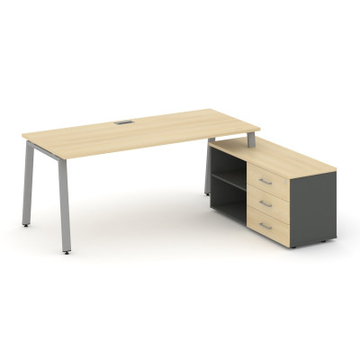 Style Project Direct Стол письменный с греденцией правой SN-6A.SRG-014.M(R) Акация Лорка/Антрацит/Ак