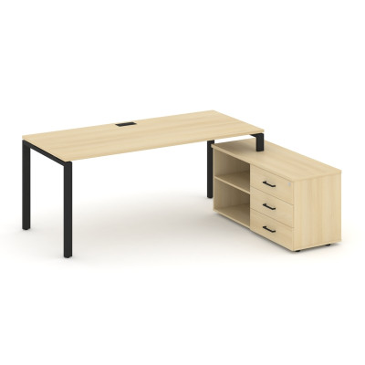 Style Project Direct Стол письменный с греденцией правой SN-6P.SRG-013.M(R) Акация Лорка/Металл Черн