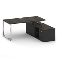 Shift Стол руководителя с опорной греденцией, правый SK.SRG-180 (R) Дуб Мали/Антрацит 1800*1800*753