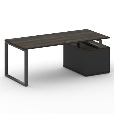 Шифт Стол руководителя с опорной тумбой , левый SK.SRT-200.P (L) Дуб Мали/Антрацит NEW/Металл Антрац