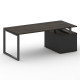 Шифт Стол руководителя с опорной тумбой , левый SK.SRT-200.P (L) Дуб Мали/Антрацит NEW/Металл Антрац