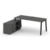 Style Project Direct Стол письменный с греденцией левой SN-6A.SRG-026.M(L) Антрацит/Металл Черный/За