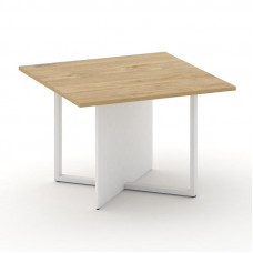 Стол переговорный, квадратный Шифт 1100*1100*753 SK.SP-KV-110-1.P Тиквуд Светлый/Белый Бриллиант/Металл Белый