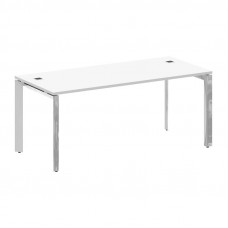 Onix Direct Lux Стол руководителя П-обр. м/к M-O.MP-SRR-5.8 Белый Бриллиант/Нержавеющая Сталь/Хром 1