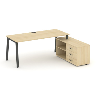 Style Project Direct Стол письменный с греденцией правой SN-6A.SRG-024.M(R) Акация Лорка/Металл Антр